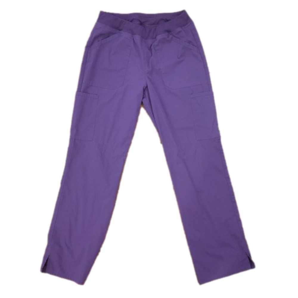 Cherokee Workwear Pros Mid Rise Straight Leg Cargo Scrub Pant, MED-TALL EGGPLANT
